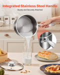 Stainless Steel Saucepan Set 3pc 1QT 2QT 3QT Nonstick Glass Lids