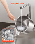 Stainless Steel Saucepan 4QT Nonstick Glass Lid Induction Oven