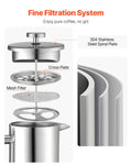 French Press 1.5L Stainless Steel Double Wall Coffee Maker Tea