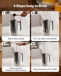 French Press 1.5L Stainless Steel Double Wall Coffee Maker Tea