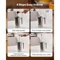French Press Coffee Maker, 1 Liter Stainless Steel Coffee Press Tea Maker with Filter, Large Double Wall Insulated French Presses Cold Brew for Camping Travel Home Kitchen, Silver