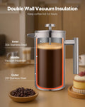 French Press 1L Stainless Steel Coffee Maker Double Wall Insulated