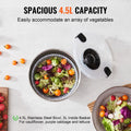 Stainless Steel Salad Spinner 4.5L One-Handed Press Vegetable