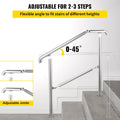 Stainless Steel 3 Step Railing 220lb Adjustable Stair Handrail Indoor