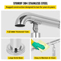 Stainless Steel 3 Step Railing 220lb Adjustable Stair Handrail Indoor
