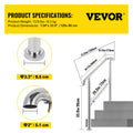 Stainless Steel 3 Step Railing 220lb Adjustable Stair Handrail Indoor