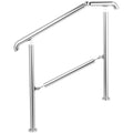 Stainless Steel 3 Step Railing 220lb Adjustable Stair Handrail Indoor