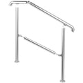 Stainless Steel 3 Step Railing 220lb Adjustable Stair Handrail Indoor