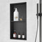 33.02 x 63.5 cm No Tile Shower Niche 304 Stainless Steel, Wall-Inserted Niche Recessed Double Shelves, Sealed Waterproof Rust-Resistant Modern Niche for Shower or Soap Storage Bathroom
