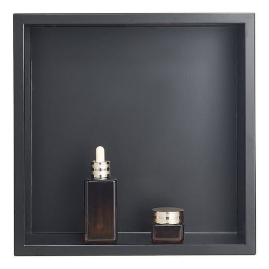 Shower Niche 33x33x10.2cm Recessed Stainless Steel Black Waterproof