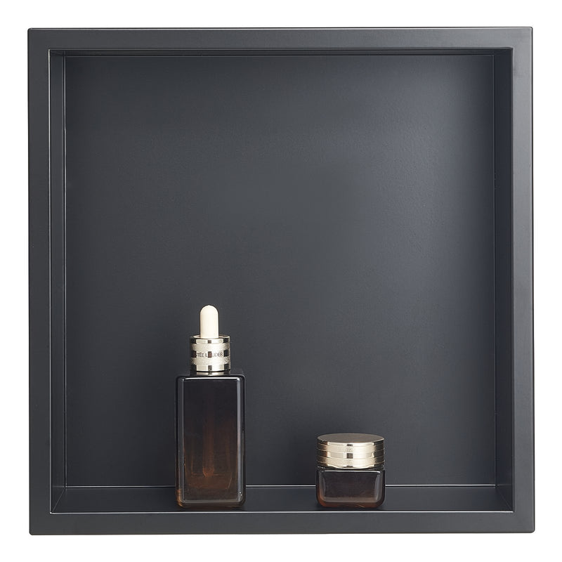 Shower Niche 33x33x10.2cm Recessed Stainless Steel Black Waterproof