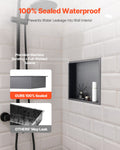 Shower Niche 33x33x10.2cm Recessed Stainless Steel Black Waterproof