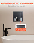 Shower Niche 33x33x10.2cm Recessed Stainless Steel Black Waterproof