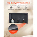 Shower Niche, 33.0 x 63.5 x 10.2 cm Recessed Wall Niche, Heavy-duty Stainless Steel Modern Soap & Shampoo Storage Organizer, Sealed Waterproof, Durable & Easy to Install, Black for Bathroom