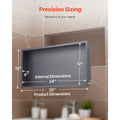 Shower Niche, 33.0 x 63.5 x 10.2 cm Recessed Wall Niche, Heavy-duty Stainless Steel Modern Soap & Shampoo Storage Organizer, Sealed Waterproof, Durable & Easy to Install, Black for Bathroom