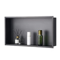 Shower Niche, 33.0 x 63.5 x 10.2 cm Recessed Wall Niche, Heavy-duty Stainless Steel Modern Soap & Shampoo Storage Organizer, Sealed Waterproof, Durable & Easy to Install, Black for Bathroom