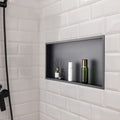 Shower Niche 33x63.5x10.2cm Recessed Stainless Steel Black Waterproof