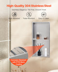 Shower Niche 33x63.5x10.2cm Recessed Stainless Steel Shampoo Storage