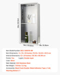 Shower Niche 33x63.5x10.2cm Recessed Stainless Steel Shampoo Storage