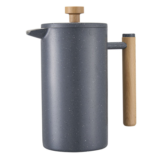 French Press Coffee Maker 1L Stainless Steel Double Wall Black