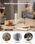 French Press Coffee Maker 1L Stainless Steel Double Wall Black