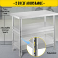 Stainless Steel Prep Table 1520x450x855mm 2 Shelf Commercial