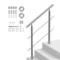Handrail Outdoor Steps 39.4in 2 Crossbars Porch Deck