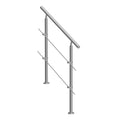 Handrail Outdoor Steps 39.4in 2 Crossbars Porch Deck