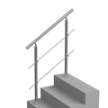 Handrail Outdoor Steps 39.4in 2 Crossbars Porch Deck