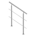 Handrail Outdoor Steps 39.4in 2 Crossbars Porch Deck
