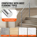 Handrail Outdoor Steps 47.2in 3 Crossbars Porch Deck Stair