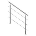 Handrail Outdoor Steps 47.2in 3 Crossbars Porch Deck Stair