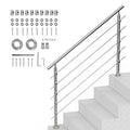 Outdoor Staircase Handrail 59in 5 Crossbars Porch Deck Steps