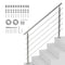 Outdoor Staircase Handrail 59in 5 Crossbars Porch Deck Steps