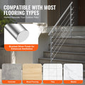 Outdoor Staircase Handrail 59in 5 Crossbars Porch Deck Steps