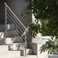 Outdoor Staircase Handrail 59in 5 Crossbars Porch Deck Steps