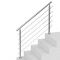 Outdoor Staircase Handrail 59in 5 Crossbars Porch Deck Steps