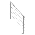 Outdoor Staircase Handrail 59in 5 Crossbars Porch Deck Steps