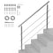 Handrail 59in 3 Crossbars Stainless Steel Outdoor Steps Deck Porch