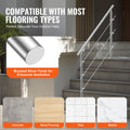 Handrail 59in 3 Crossbars Stainless Steel Outdoor Steps Deck Porch