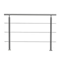 Handrail 59in 3 Crossbars Stainless Steel Outdoor Steps Deck Porch