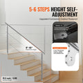 Stainless Steel Handrail 70.9in 2 Crossbars Outdoor Stairs Deck
