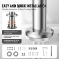 Stainless Steel Handrail 70.9in 2 Crossbars Outdoor Stairs Deck
