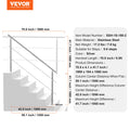 Stainless Steel Handrail 70.9in 2 Crossbars Outdoor Stairs Deck