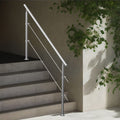 Stainless Steel Handrail 70.9in 2 Crossbars Outdoor Stairs Deck