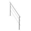 Stainless Steel Handrail 70.9in 2 Crossbars Outdoor Stairs Deck