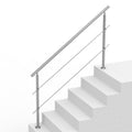 Stainless Steel Handrail 70.9in 2 Crossbars Outdoor Stairs Deck