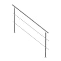 Stainless Steel Handrail 70.9in 2 Crossbars Outdoor Stairs Deck