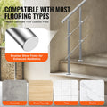 Stainless Steel Handrail 31.5in 2 Crossbars Outdoor Stairs Deck Porch