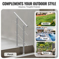 Stainless Steel Handrail 31.5in 2 Crossbars Outdoor Stairs Deck Porch